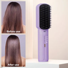 Load image into Gallery viewer, ELYTHRAET-Cordless Electric Hot Comb Rechargeable Portable Straightening Brush Anti-Scald Hair Straightener Comb