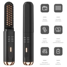 Load image into Gallery viewer, ELYTHRAET-Hair Straightener Brush Fast Heated Electric Hair Brushes Multifunctional Wireless Hot Comb