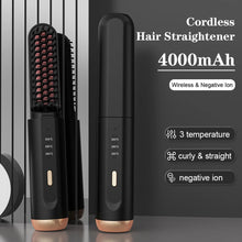 Load image into Gallery viewer, ELYTHRAET-Hair Straightener Brush Fast Heated Electric Hair Brushes Multifunctional Wireless Hot Comb