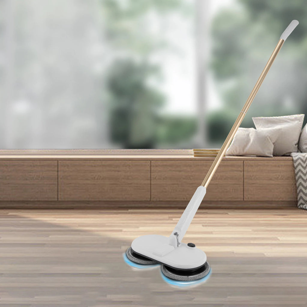 ELYTHRAET-Cordless Spin Mop with Rechargeable Lithium Battery Adjustable Height with 4 Pads Use for Home Cleaning