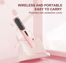 Load image into Gallery viewer, ELYTHRAET-LED Hair Straightener Brush - Cordless Hot Air Styling Comb with Ceramic Ion Tech, Adjustable Temp &amp; USB-C Fast Charge