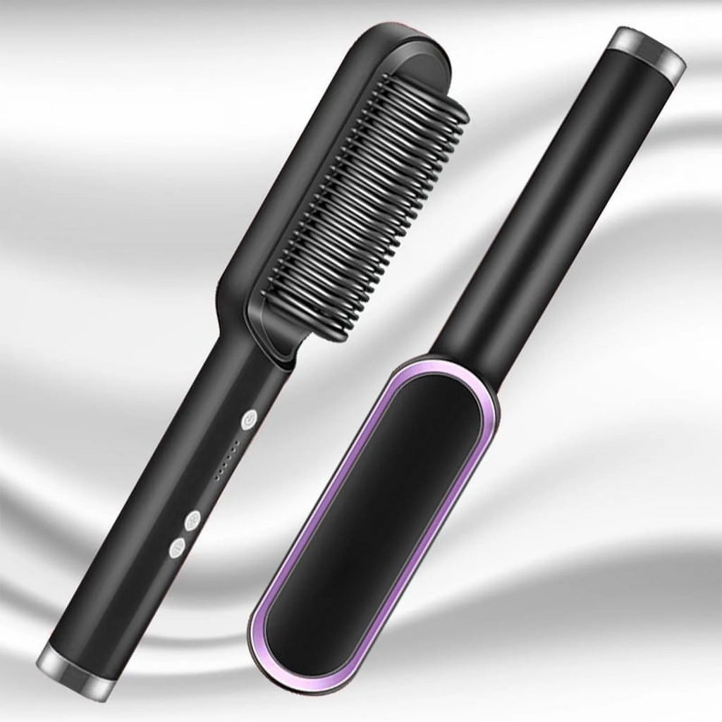 ELYTHRAET-Electric Hair Straightener Brush Professional Fashion Fast Heating Ceramic Hair Straightener